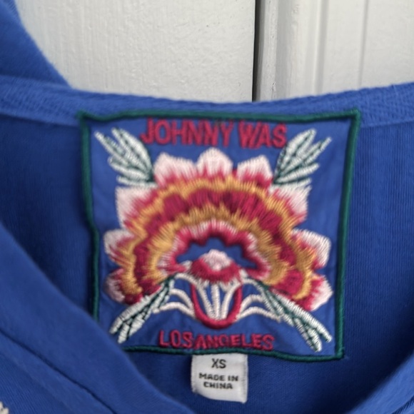 Johnny Was Jailyn Beach Hoodie Blue Embroidered Floral size small - Picture 5 of 7